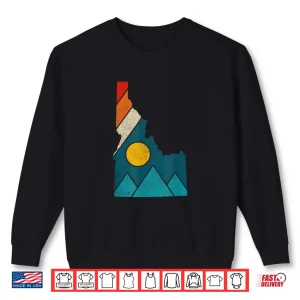 Sweatshirt Idaho Vintage State Map Mountains Hiker Camping Pride Gift Shirt
