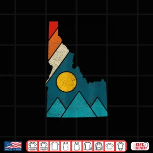 Design Idaho Vintage State Map Mountains Hiker Camping Pride Gift Shirt