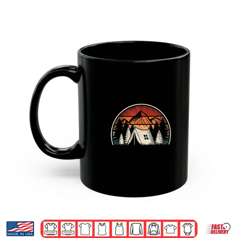 Mug Retro Camping Outdoor Mountain Nature Camper Hiking Shirt