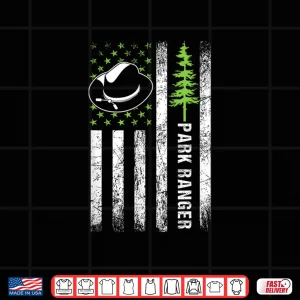 Design Retro Ranger Park Usa America Flag Forest Nature Forester Shirt