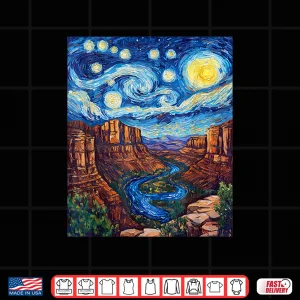 Design Grand Canyon Van Gogh Style Starry Night Design Shirt