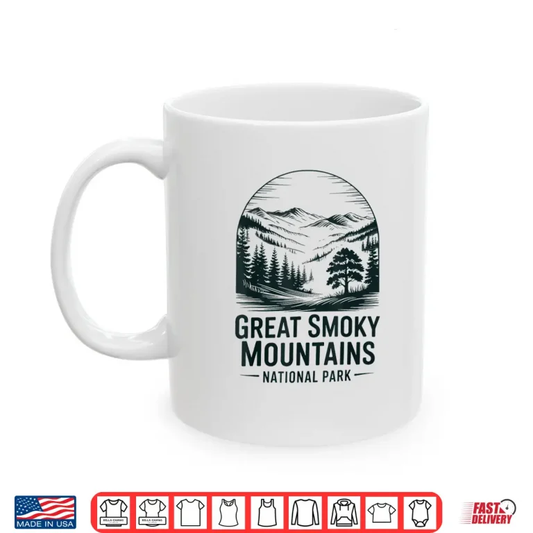 Great Smoky Mountains National Park Retro National Park Shirt 3 Mug Great Smoky Mountains National Park Retro National Park Shirt