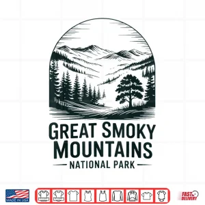 Design Great Smoky Mountains National Park Retro National Park Shirt
