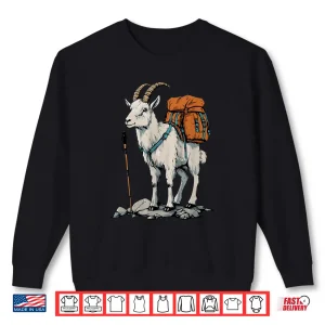 Sweatshirt Mountain Goat Backpacker Camping Hiking Wilderness Funny Shirt