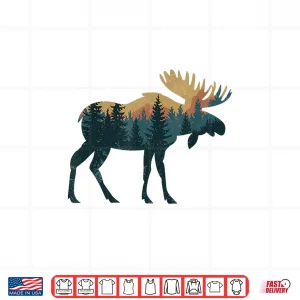 Design Moose Hunting Hiking Outdoor Camping Forest Men Women Moose Shirt