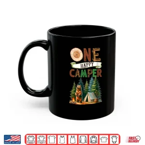 Mug One Happy Camper First Birthday Family Camping Bear Party Shirt