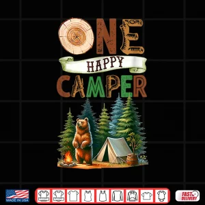 Design One Happy Camper First Birthday Family Camping Bear Party Shirt