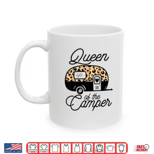 Mug Queen Of The Camper Leopard Women Camper Camping Traveler Shirt