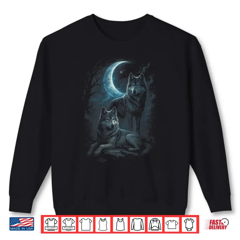 Sweatshirt Wolf Native American Howling Hiking Shirt