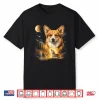 Corgi Howling At The Moon Vintage 90S Retro Style Graphic Shirt