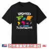 Visited 7 Continents Explored Colorful World Map Travel Shirt