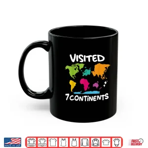 Mug Visited 7 Continents Explored Colorful World Map Travel Shirt