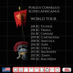 Design Ancient Roman History Spqr Scipio Africanus World Tour Shirt