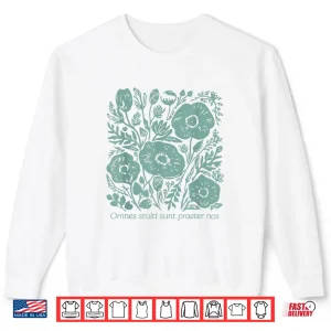 Sweatshirt Vintage Botanical Latin Phrase Floral Design Shirt
