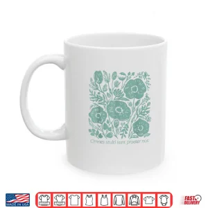Mug Vintage Botanical Latin Phrase Floral Design Shirt