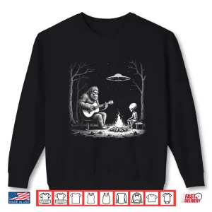 Sweatshirt Bigfoot Guitar Tee Campfire Alien Ufo Camping Sasquatch Shirt