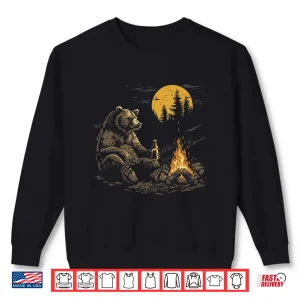 Sweatshirt Camping Bear Drinking Beer Hiking Nature Funny Grizzly Bear Shirt