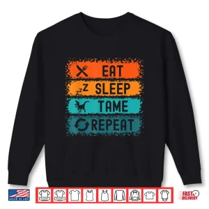 Sweatshirt Eat Sleep Tame Repeat Gamer Dinosaur Trex Lover Shirt