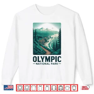 Sweatshirt Olympic National Park Retro Outdoor Camping Us National Park Shirt
