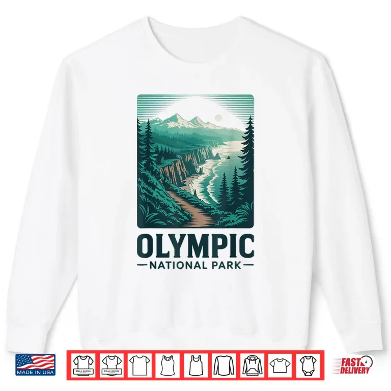 Sweatshirt Olympic National Park Retro Outdoor Camping Us National Park Shirt