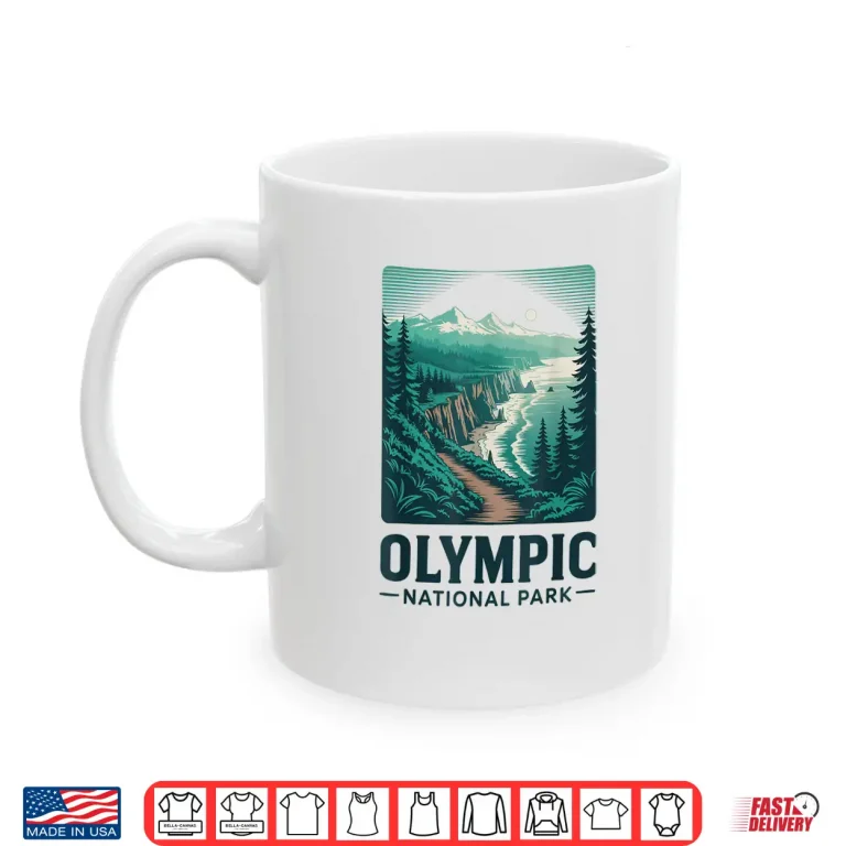 Mug Olympic National Park Retro Outdoor Camping Us National Park Shirt