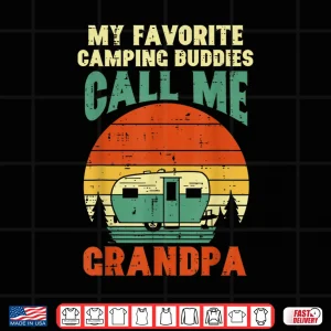 Design Mens Favorite Camping Buddies Grandpa Retro Grandfathers Day Men Shirt