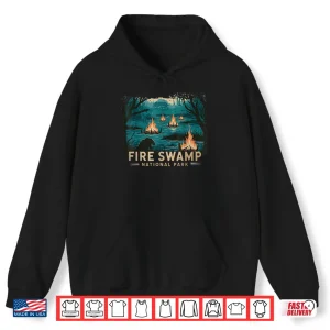 Hoodie Retro Fire Swamp National Park Camping Hiking Mountain Shirt