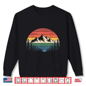 Sweatshirt Outdoor Wildlife Nature Mountain Trees Vintage Landscape Shirt