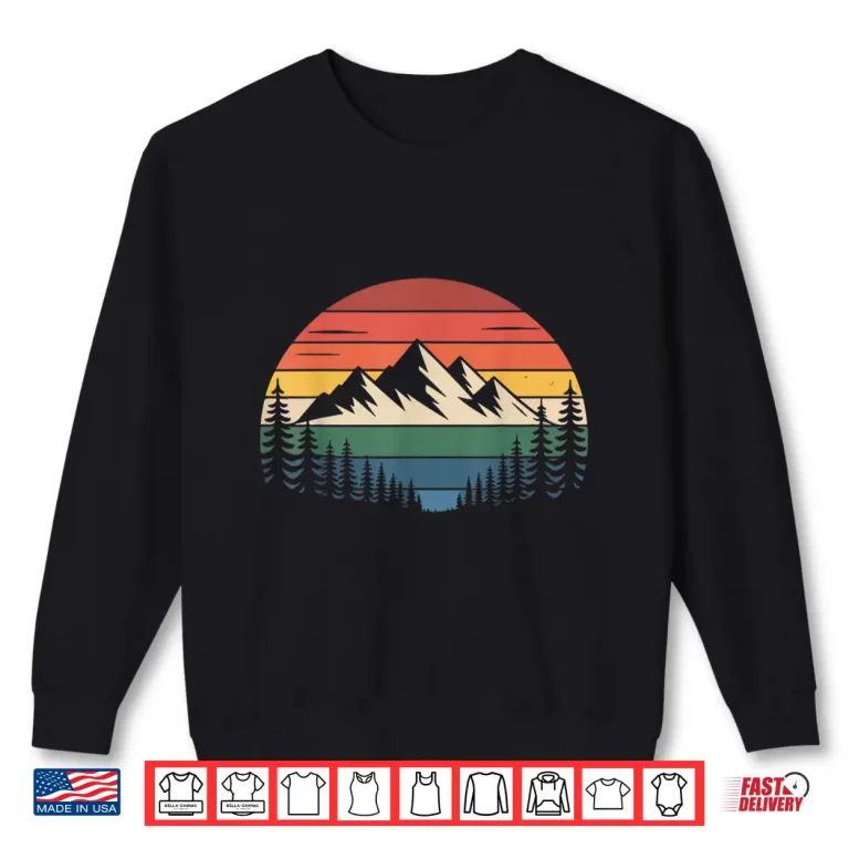 Sweatshirt Outdoor Wildlife Nature Mountain Trees Vintage Landscape Shirt