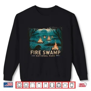 Sweatshirt Retro Fire Swamp National Park Camping Hiking Mountain Shirt