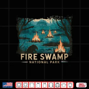 Design Retro Fire Swamp National Park Camping Hiking Mountain Shirt
