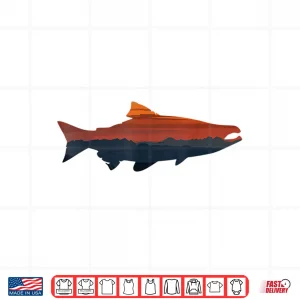 Design Salmon Fishing Nature Outdoor Hiking Camping Fisherman Gift Shirt