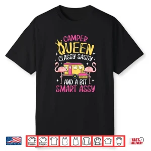 Camper Queen Classy Sassy Smart Funny Women Girls Camping Rv Shirt