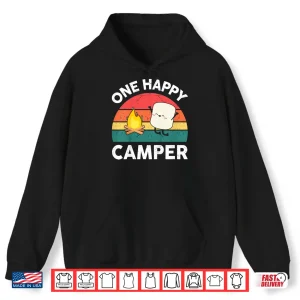 Hoodie Kids One Happy Camper Baby Toddler Girl Cute Marshmallow Camping Shirt