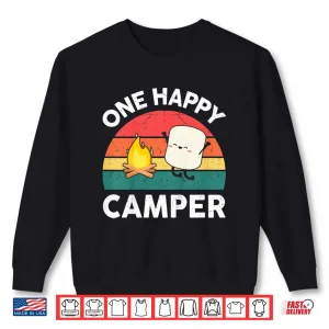 Sweatshirt Kids One Happy Camper Baby Toddler Girl Cute Marshmallow Camping Shirt