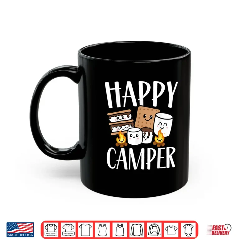 Mug Kawaii Smore Happy Camper Camping Crew Trip Campfire Squad Shirt