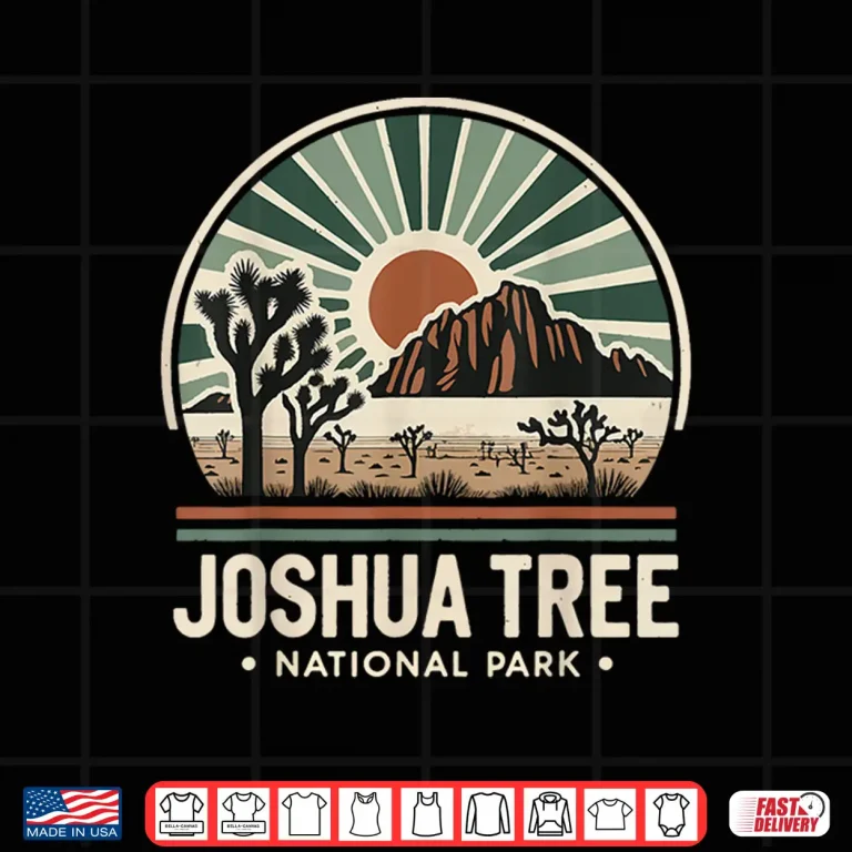 Design Joshua Tree National Park Retro Vintage Hike Camping Outdoor Shirt