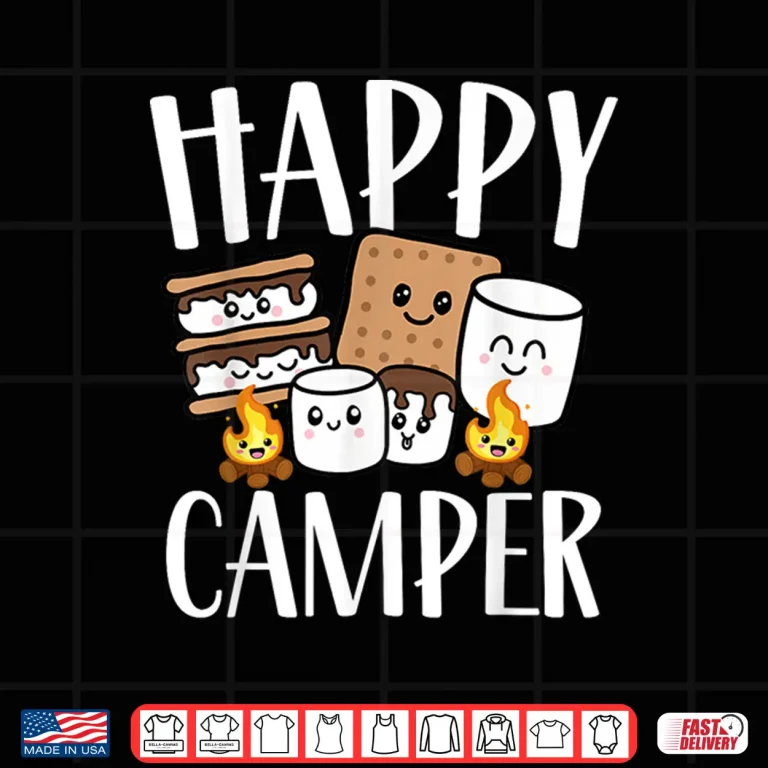 Design Kawaii Smore Happy Camper Camping Crew Trip Campfire Squad Shirt