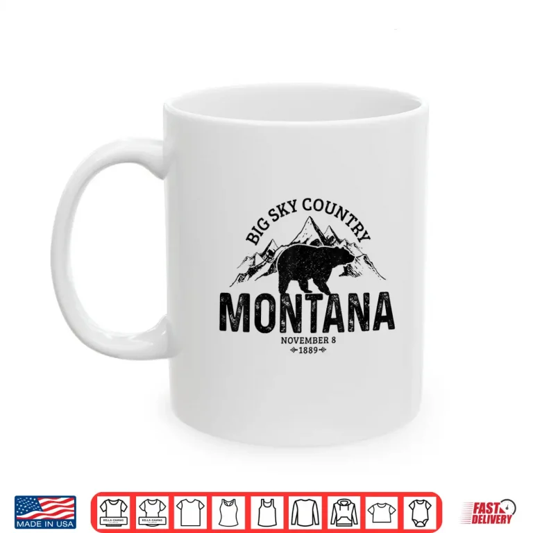 Mug Montana Vintage Grizzly Bear Camping Hiking Souvenir Gift Shirt