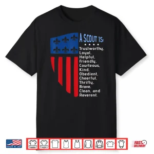Scout Law Us America Flag Scouting Law Gift Shirt