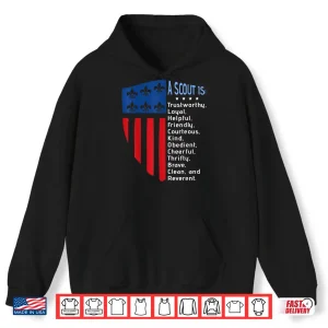 Hoodie Scout Law Us America Flag Scouting Law Gift Shirt