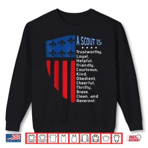 Sweatshirt Scout Law Us America Flag Scouting Law Gift Shirt