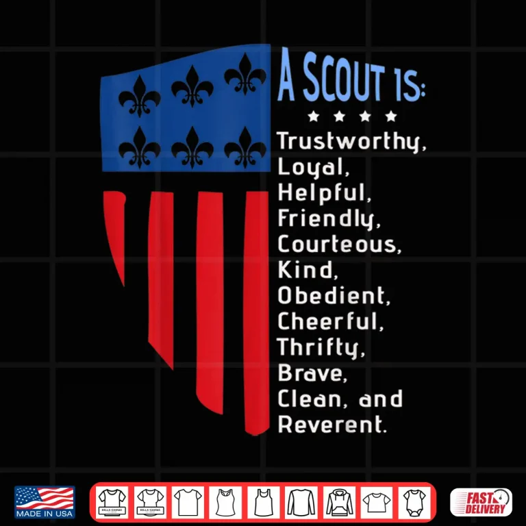 Design Scout Law Us America Flag Scouting Law Gift Shirt