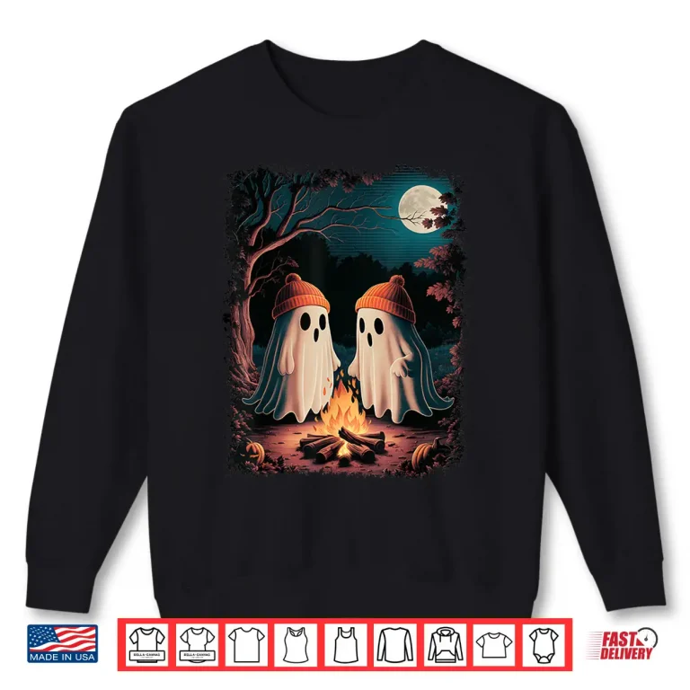 Sweatshirt Vintage Ghost Camping Campfire Gothic Halloween Men Women Shirt