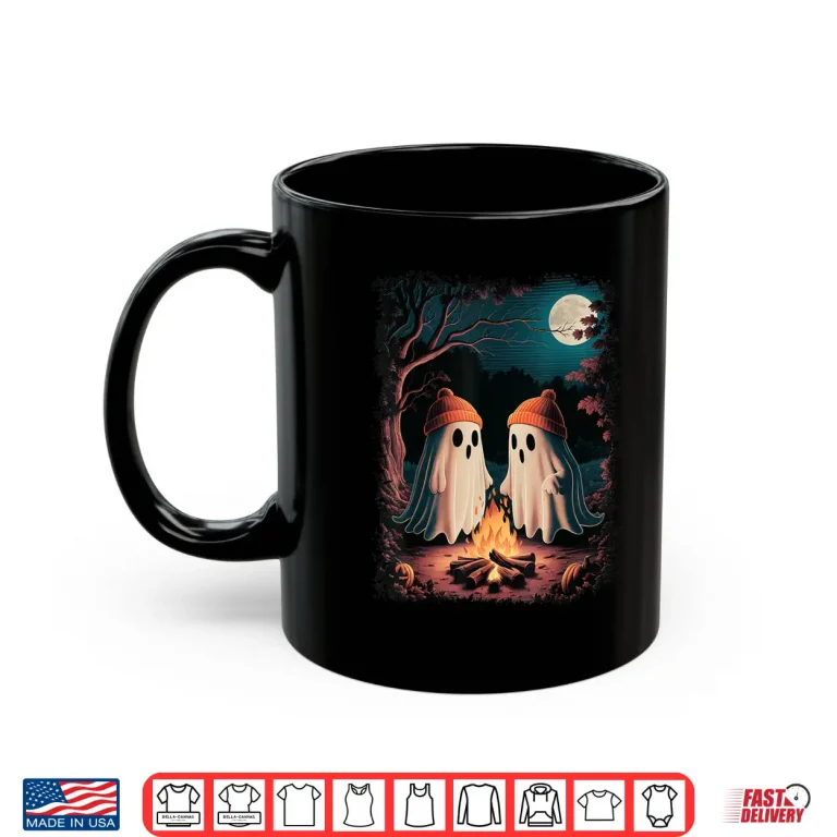 Mug Vintage Ghost Camping Campfire Gothic Halloween Men Women Shirt