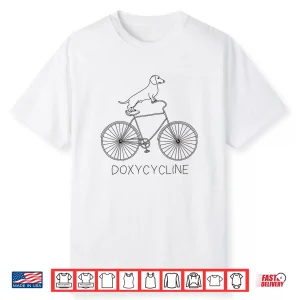 Doxycycline Pharmacy Pun Dachshund On Bicycle Veterinary Shirt