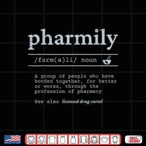 Design Pharmacy Technician Scrubs Pharmily Definition Shirt
