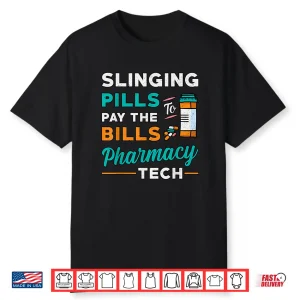Slinging Pills Pharmacy Tech Vintage Technician Pharmacist Shirt