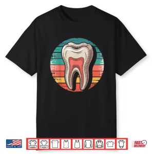 Tooth Retro Dentist Dental Hygienist Graduation Gifts Women Shirt
