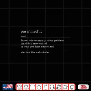 Design Mens Definition Paramedic American Flag Usa Ems Emt Paramedic Shirt